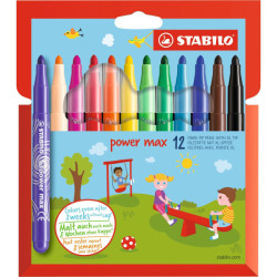 Feutres de coloriage lavables 12 couleurs - Stabilo